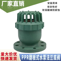 PPR flip-type bottom valve sewage treatment pump plastic bottom valve flange wire-connected PP all-plastic water pump check valve