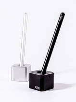 Turn The author creative pen holder pen holder office desktop ornaments free personalized custom black square fixed metal gel pen holder pen pen holder aluminum alloy business Signature Pen Holder