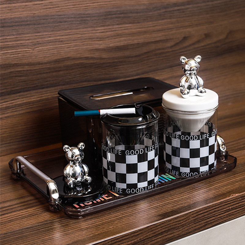 ins wind personality creative trends cigarette ash trays modern light lavish with lid home living room swing piece anti-grey flying office