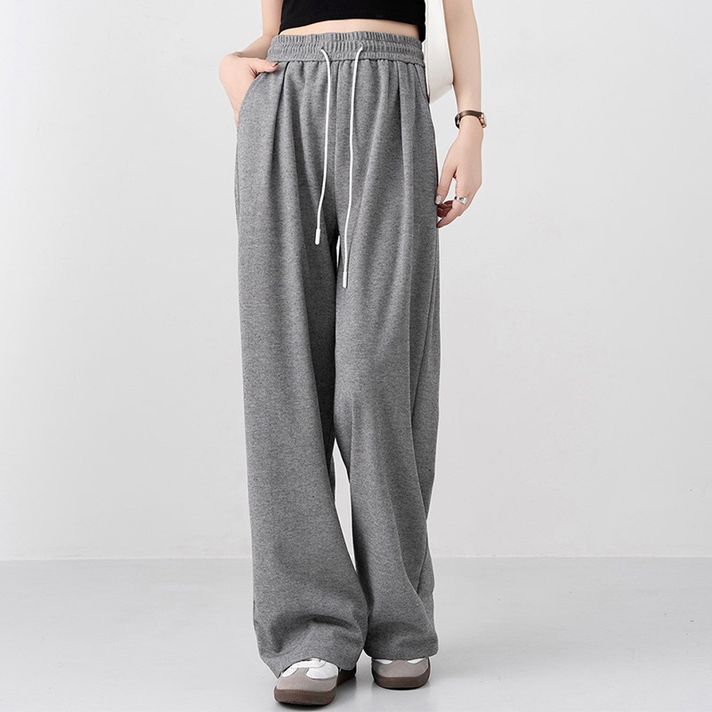Women's Pants Autumn and Winter 2026 New Thickened Yamamoto Wide-Leg Pants, Lazy Style, High-Waisted, Loose, Sporty, Floor-Length Casual Pants
