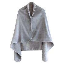 秋冬法兰绒披肩盖毯女家居保暖上衣办公室盖居家可外穿外套睡衣女