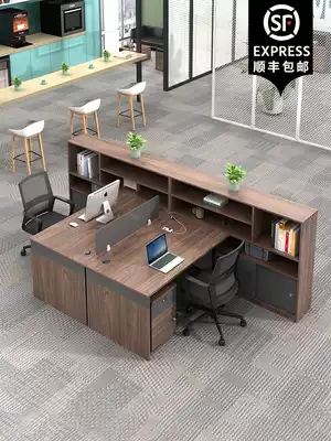 Financial desk and chair combination Double seat face-to-face t-type T simple modern staff desk deck office