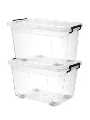 Nabebi thickened king size storage box Plastic transparent clothes storage box Large household quilt finishing box