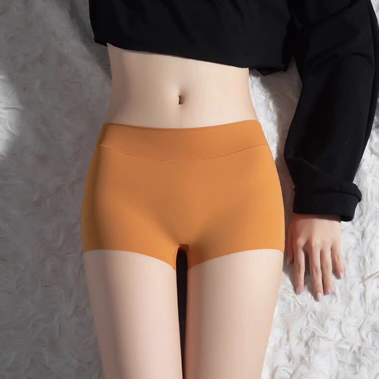 Delifen Women's Boxer Briefs, Ice Silk Seamless, Pure Cotton Crotch, Mid-Waist, Plus Size, Four-Corner Safety Shorts, Thin Summer Style