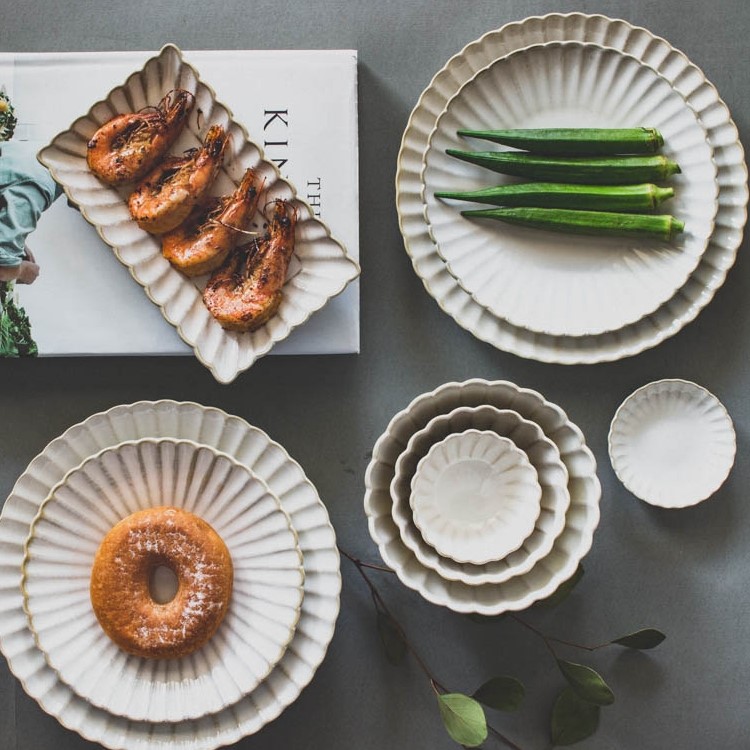 Japanese breakfast tableware ceramic single exquisite household net red plate plate Western housewife steak creation