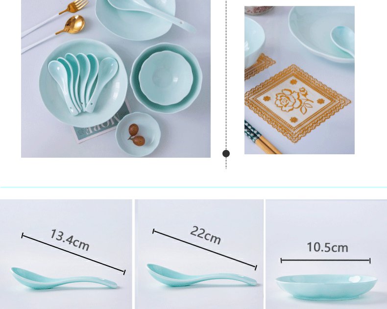 Jingdezhen celadon cutlery set dishes home creative I and contracted wind dishes suit household utensils combination