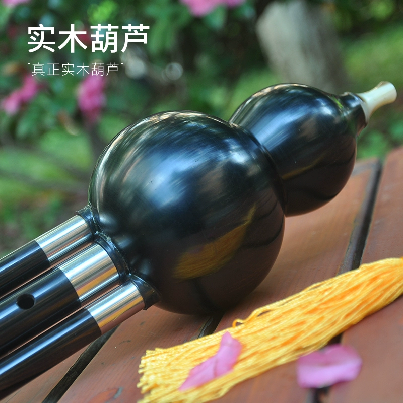 Nhạc cụ Yunlang chính hãng Loại biểu diễn Hulusi Tất cả bằng gỗ nguyên khối có thể tháo rời ba tông màu Hulusi C xuống B xuống có thể được - Nhạc cụ dân tộc