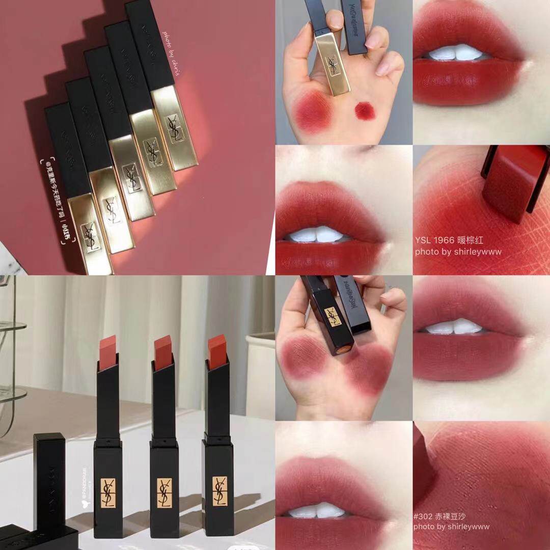 YSL small gold bar lipstick 416 32 21 28 29 30 square tube 1966 small black bar 301 302