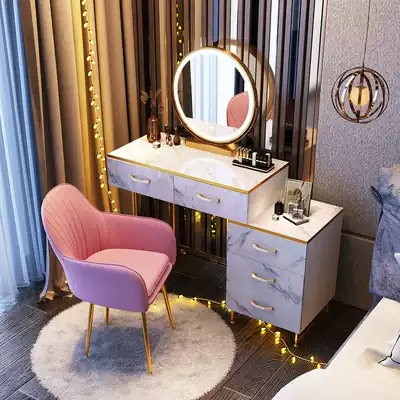 Nordic light luxury uv marble dressing table bedroom Net red ins dressing table simple small apartment storage cabinet integrated