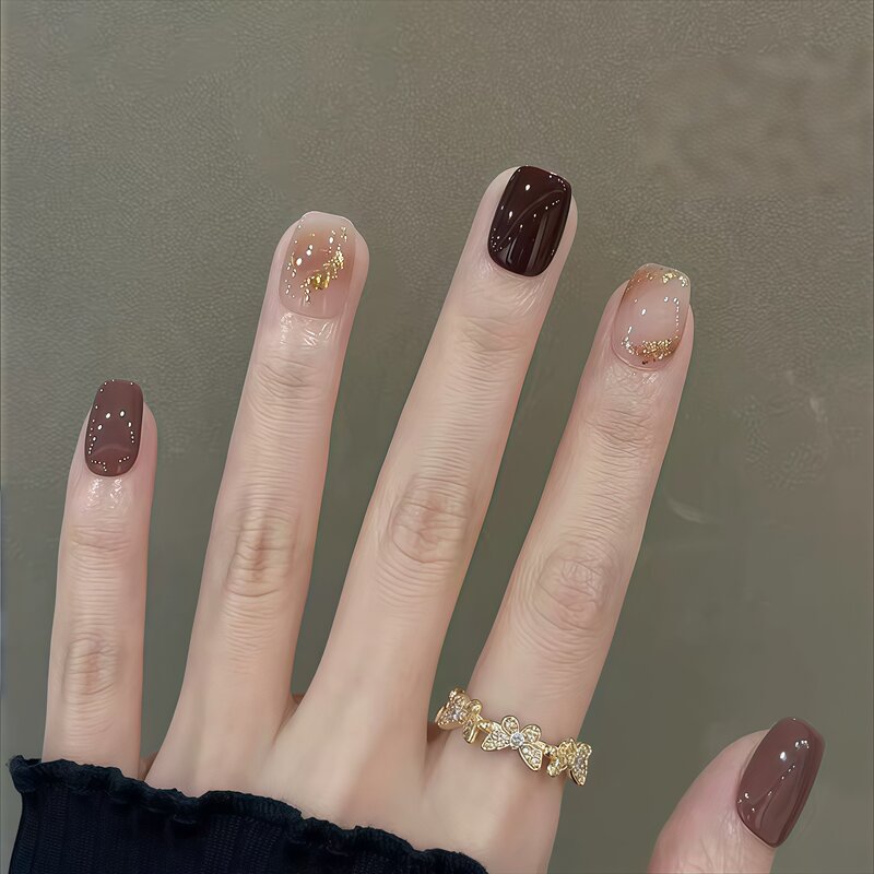 【Mocha】Coffee Brown Melard Color Series ins High-End, Elegant, Complexion-Enhancing Handmade Phototherapy Nail Stickers 【Mocha】Coffee Brown Melard Color Series ins High-End, Elegant, Complexion-Enhancing Handmade Phototherapy Nail Stickers