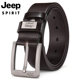 JEEP SPIRIT吉普男士皮带针扣真皮头层牛皮休闲腰带复古牛仔裤带