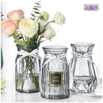 Nordic style glass imitation plastic pendulum piece vase anti-fall upscale minimalist minimalist modern living room decoration office inserts dry flowers