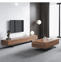 TV cabinet modern minimalist small apartment living room coffee table TV cabinet combination Nordic solid wood multi-layer TV cabinet low cabinet
