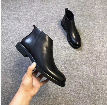 Casual versatile chelsea leather shoes men's genuine leather martin boots