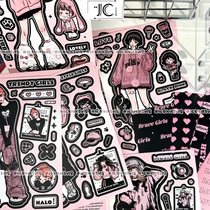 Ins style Korean girl heart card sticker collection dress up diy mobile phone case back card account decoration waterproof sticker