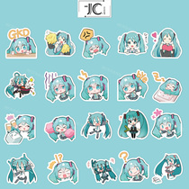 65张动漫chibi版初音未来贴纸卡通电脑手账水杯吉他装饰防水贴画