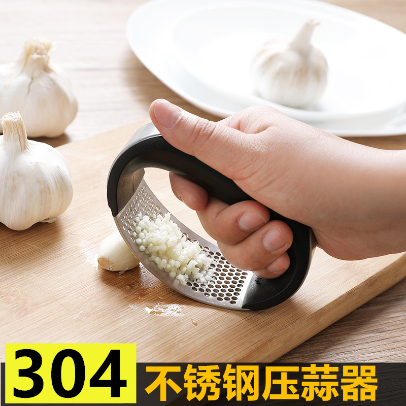Garlic masher 304 garlic press household garlic peeler pressing garlic mash clip garlic peeling garlic mince stainless steel garlic press