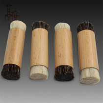 Rubbing Tool Pig Hair Brush Brown Tiger Bristle Brush Customized Handmade Seal Engraving Edge Rubbing Brush Double Head