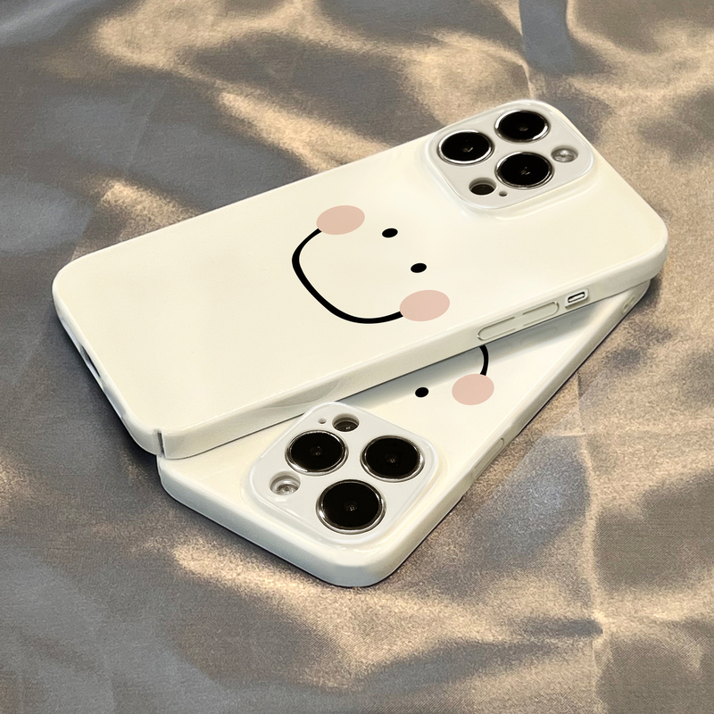 Suitable for Apple 16 Pro Max Phone Case, Film-Style Red Face Smiley New Product, Trendy XS High-End Feel, 7 Plus Unisex, Xr8 Full Protection Anti-Drop, 11/12 Pro Outer Cover, 13 iPhone 15 Hard Case, 14