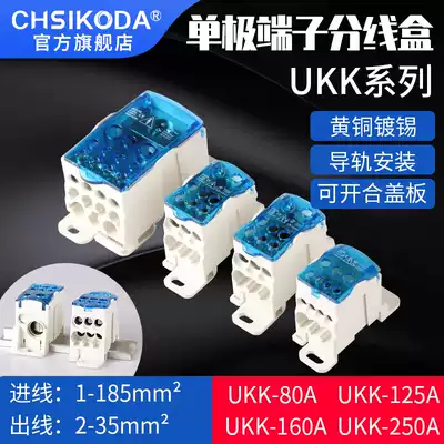 UKK250 80 160A rail type split wire box one in multiple out high current branch terminal box wire extension cord