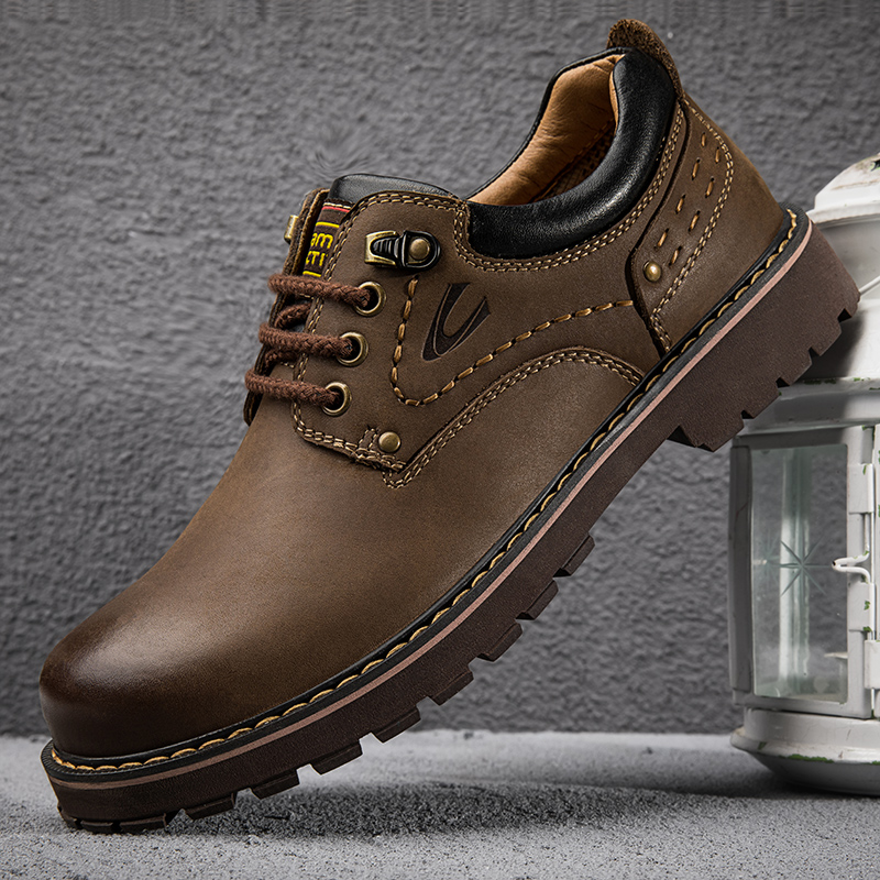 德国骆驼动感皮鞋男款2025新款牛皮工装鞋马丁鞋商务爸爸休闲皮鞋