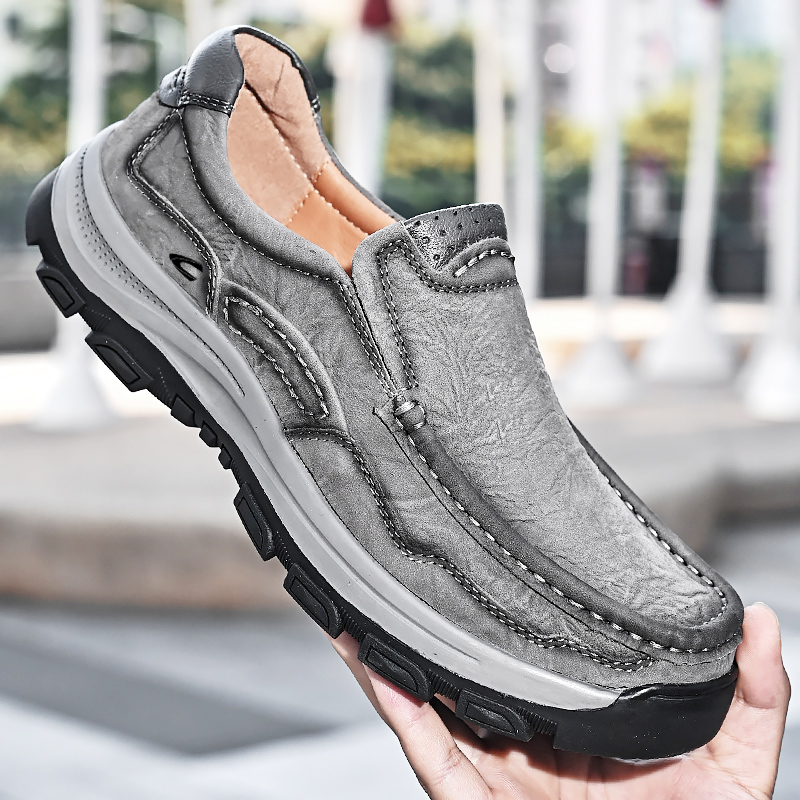 German camel dynamic men's shoes spring casual leather shoes men's leather set feet outdoor shoes middle-aged and elderly soft-soled dad shoes