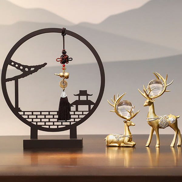 Fuluan Qui Solid Wood Fittings Fulu Ping Anjo Moving Gala Xuan Household Decoration