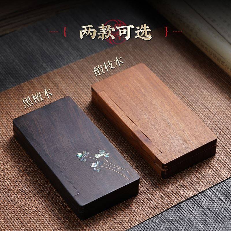 Portable Incense Box for Travel, Agarwood Portable Box, Antique-Style Sandalwood Incense Box, Mother-Of-Pearl Sandalwood Clover Incense Burner