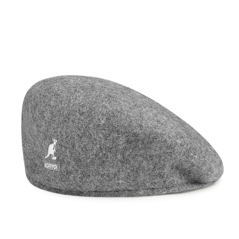 Kangaroo, men's demi-season beret, autumn hat, black cap