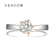 18k white gold 50-point diamond ring female gia one-carat diamond proposal wedding ring ring ring holder empty custom