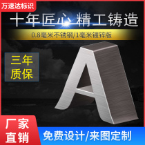 Seiko brushed stainless steel antique word wood grain brass word door head signboard spherical titanium word retro outdoor custom