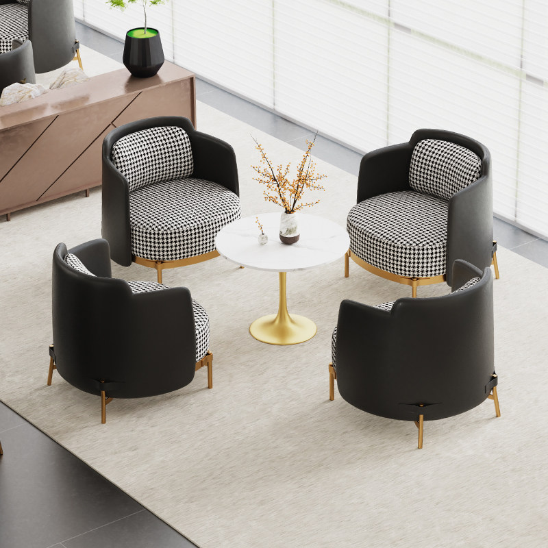 Nordic Light Lavish Hotel Lobby Office Reception Area Leisure Table And Chairs Business Clubhouse Samples House Display Center Negotiate Sofa Combinations