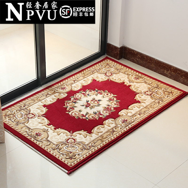 NPVU European-style flower-cut living room entrance door floor mat foyer entrance door mat porch mat absorbent mat bedroom blanket