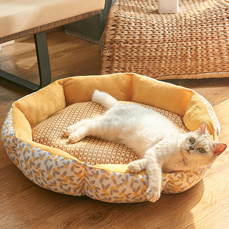 Cat Nest Summer Cool Mat All Season Universal Kitty Mat Young Cat Sofa Bed House Summer Nets Red Kennel Pet Supplies