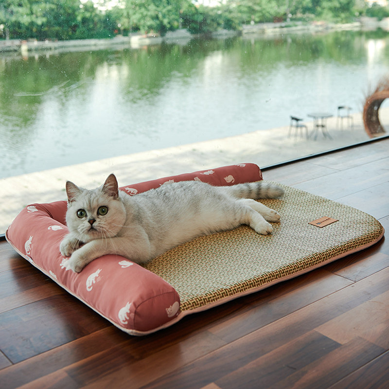 Cat Nest Summer Cool Mat All Season Universal Summer Cool Nest Web Red Cat Bed Couch Kennel Cat Mat Pet Supplies