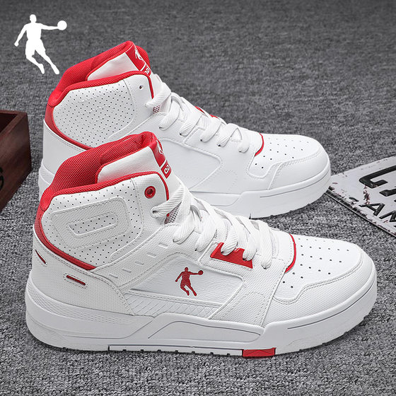 China Jordan men's shoes high-top sneakers spring casual shoes flagship store student leather anti-slip sneakers