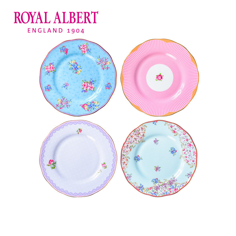 Royal Albert Royal Albert Candy Series Bone Porcelain Food Plate Imported Four Pieces