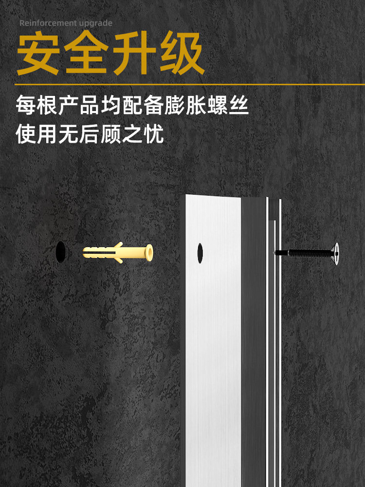 Stainless Steel F-Shaped Glass Slot Recessed Shower Room with Pre-Embedded U-Shaped Tile Finishing Strip for Hidden Bathroom Partition