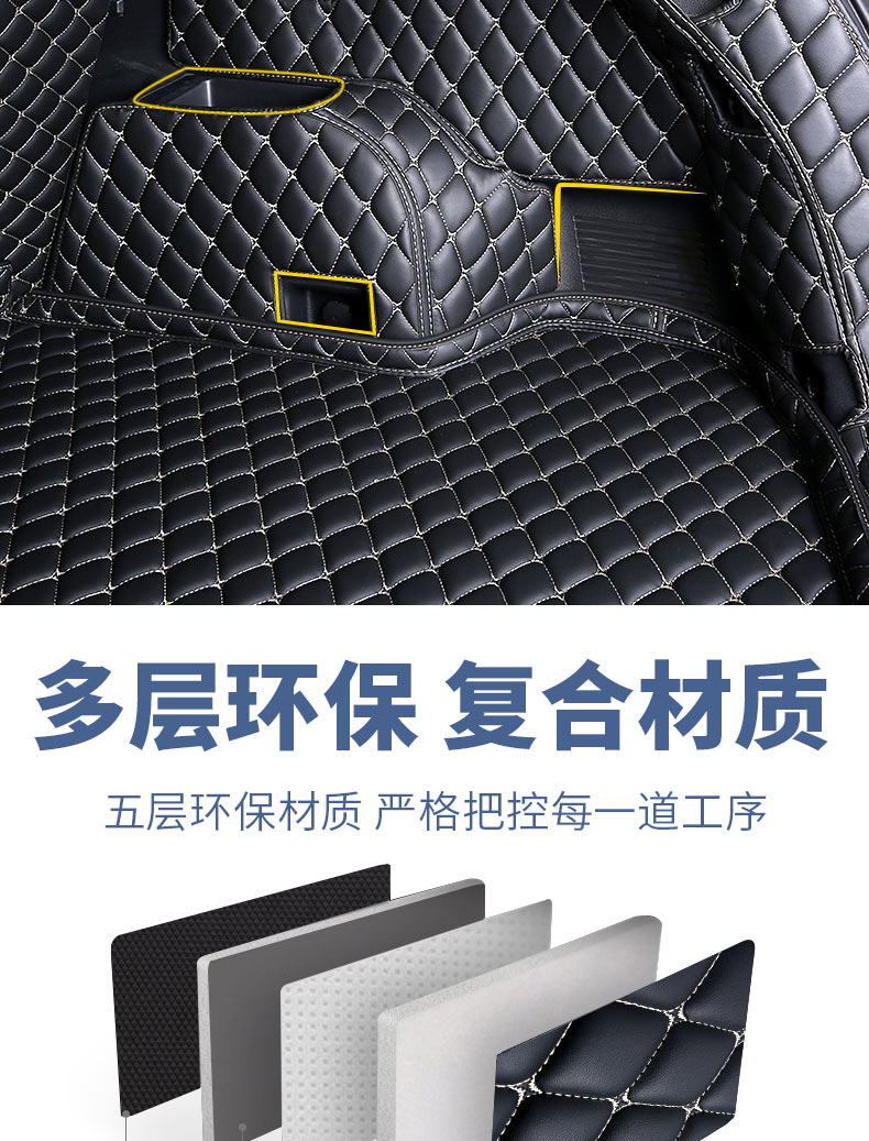 2019 Audi Q5 Q5L Full-Coverage Trunk Mat Waterproof and Wear-Resistant Interior Rear Protection Mat