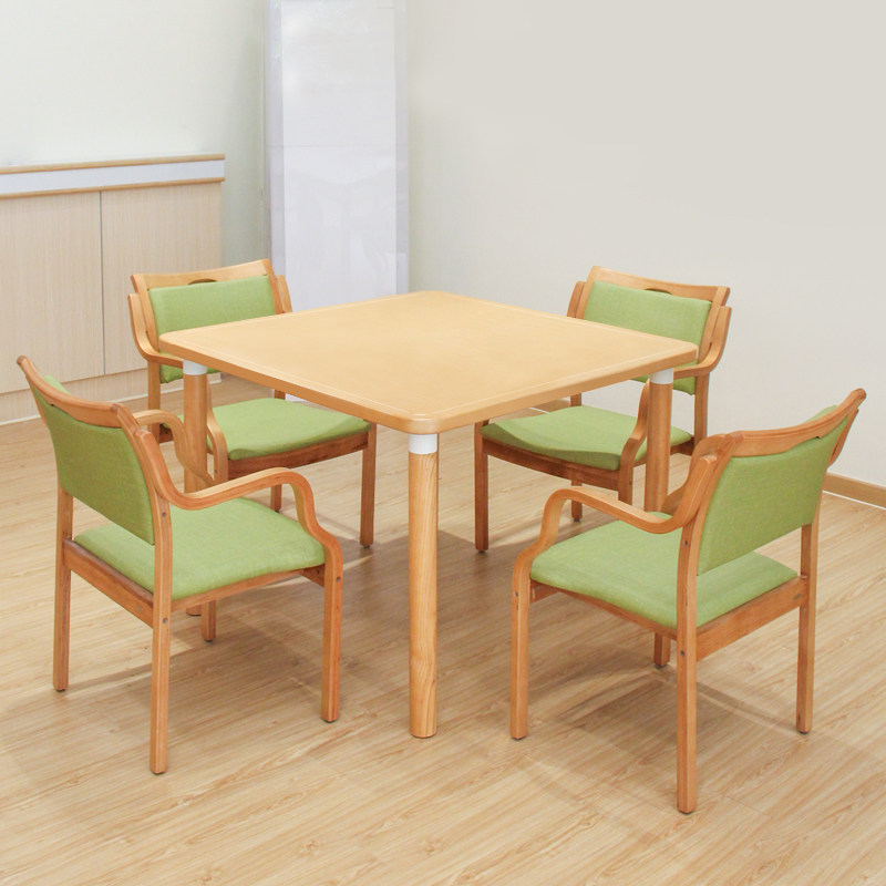 Customized old-fashioned furniture Japanese-style leisure rounded square table 4 people dining table chess and card activity desk log style dining table