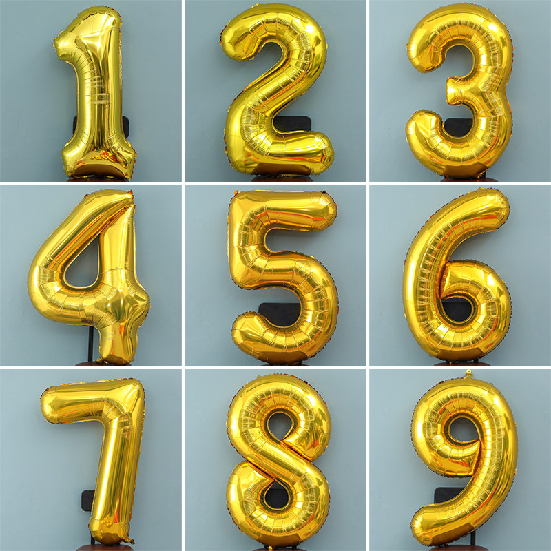 618 large number of golden digital aluminum film balloons 40 inch Valentine's Day decorations wedding birthday dress Children's Day Placement
