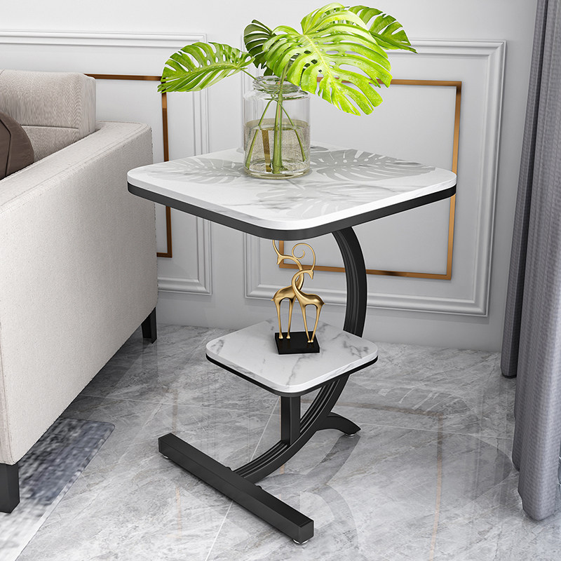 Nordic light and luxurious small tea table Mini side cabinet corner a few bedrooms bedside table Balcony Table Marble Sofa edge a few