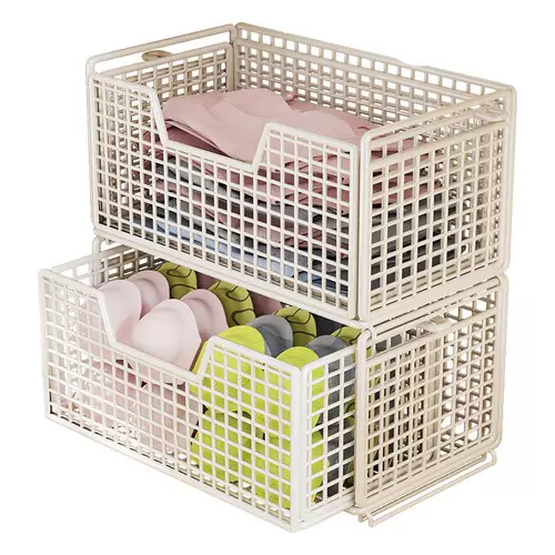 Многослойный штабелируемый ящик для хранения ящика для хранения в шкафчике, корзина для одежды и брюк без гвоздей, выдвижная корзина для хранения гардероба