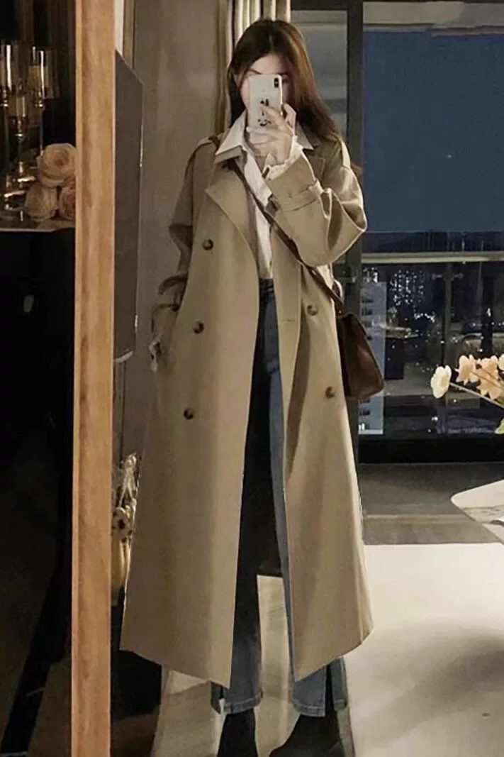 Длинное trench-coat, осенняя сверхдлинная куртка, макси-длина, британский стиль