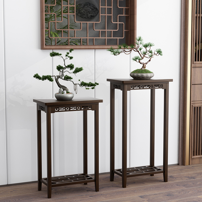 Flower rack indoor flower mortar flower pot frame living room floor standing new Chinese flower rack hanging orchid rack antique flower shelf several shelves