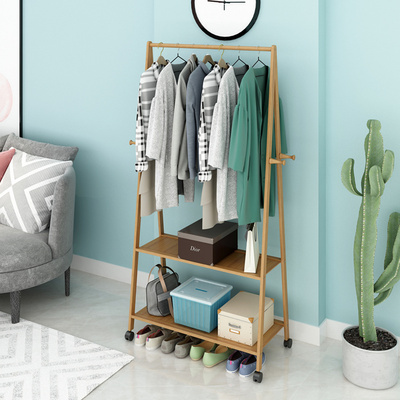 Cloakhat rack minimalist living-room bedroom hanging large clothes clothes rack Nan bamboo Easy modern floor hanging clothes rack