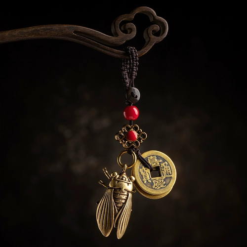 Латунный брелок, сумка, плетеный ремешок ручной работы, подвеска