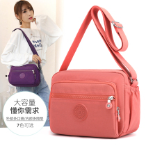 2021 New Ladies Casual Multi-Layer Nylon Large Capacity Single Shoulder Skewed Satchel Canvas Middle-aged Woman Bag Mom Bag