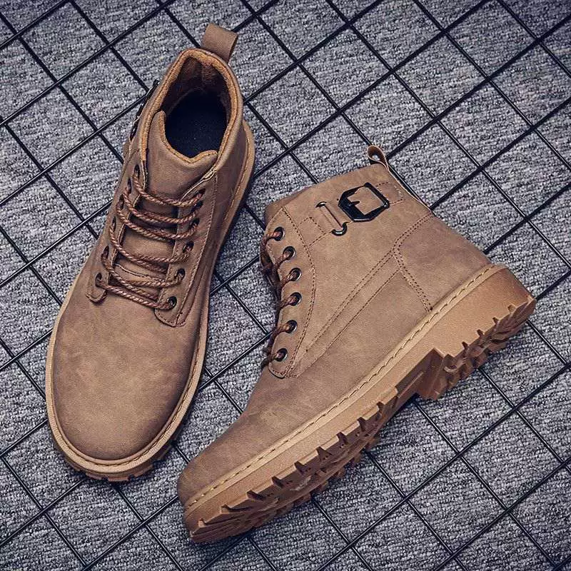 Martin boots nam 2020 của Anh mùa thu mới giày nam cao cấp nhất triều ngắn giày nam hàn quốc mùa đông retro giày công cụ - Giay cao