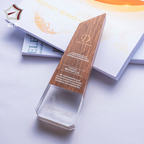 Trophy custom wooden trophy custom creative splicing trophy engraved inside carving authorized brand corporate annual souvenir